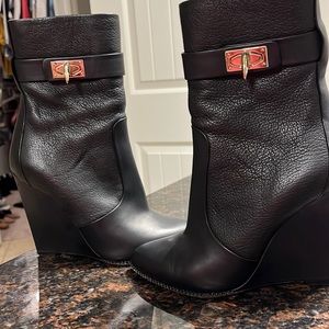 Authentic Givenchy Shark Lock Wedge Booties